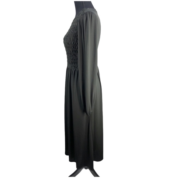 Zara | Dresses | Zara Black Long Sleeve Scrunched Top Maxi Dress Sm | Poshmark